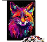 Adult Jigsaws 1000 Pieces Difficult Neon Fox, Suitable for People Aged 14 And Above Educational Games Secret Santa Gifts (Size 26x38cm)
