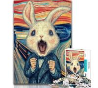 Adult Jigsaws 1000 Pieces Difficult Night Sky Shocked Rabbit,Challenging To Complete But Fun And Humorous Birthday Present,Gifts,Wall Art (38x26cm)