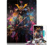 Adult Jigsaws 1000 Pieces Difficult Ninja Samurai Oil Painting,Educational Games Home Decoration Educational Game for Birthday,Chrismas (38x26cm)
