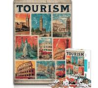 Adult Jigsaws 1000 Pieces Difficult Paris Collage Jigsaw,Brain Intelligence Challenge Addictive Toys for Home Decoration (size 75x50cm)