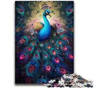 Adult Jigsaws 1000 Pieces Difficult Peacock And Cherry Blossom Puzzles,Stress Reliever Difficult Challenge Suitable for Desktop Decoration (50x75cm)
