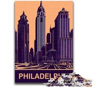 Adult Jigsaws 1000 Pieces Difficult Philadelphia in Purple 1000 Piece Jigsaw,Fun Activity for Home, Rainy Days Toys, Birthday Gifts (50x75cm)