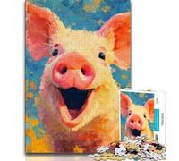 Adult Jigsaws 1000 Pieces Difficult Pig Painting Adult Jigsaw,Stress Reliever Staycation Kill Time Home Decoration Toys 26x38cm