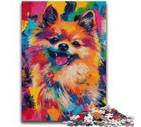Adult Jigsaws 1000 Pieces Difficult Pomeranian Dog 1000 Pieces for Teenagers,Stress Reliever Staycation Kill Time Enhance Love between Couples (26x38cm)