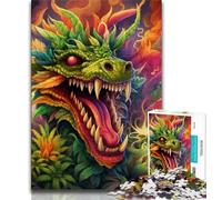 Adult Jigsaws 1000 Pieces Difficult Psychedelic Art Dragon 1000 Pieces for Adults,Educational Games Wall Decoration Unique Birthday And Xmas Gifts (size 38x26cm)
