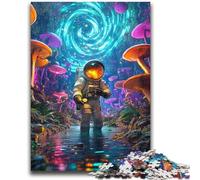 Adult Jigsaws 1000 Pieces Difficult Psychedelic Astronaut 1000 Piece Puzzle,Stress Reliever Staycation Kill Time Home Decoration Toys (50x75cm)