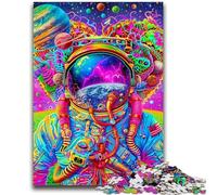 Adult Jigsaws 1000 Pieces Difficult Psychedelic Astronaut for Age 14+ Educational Games For Adults And Teenagers Artwork Gift 26x38cm