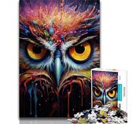 Adult Jigsaws 1000 Pieces Difficult Psychedelic Bird Owl 1000 Pieces for Adults,Stress Reliever Staycation Kill Time Parent-child Interaction (size 75x50cm)