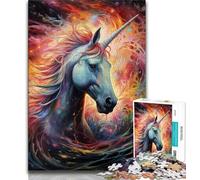 Adult Jigsaws 1000 Pieces Difficult Psychedelic Colored Horses Adult Puzzles,is Ideal As Gifts for The Whole Family Suitable for And 14 38x26cm