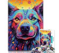 Adult Jigsaws 1000 Pieces Difficult Psychedelic Dog 1000 Piece Jigsaw,Educational Games Wall Decoration Unique Birthday And Xmas Gifts (size 75x50cm)