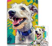 Adult Jigsaws 1000 Pieces Difficult Psychedelic Dog 1000 Pieces for Adults,Stress Reliever Staycation Kill Time Parent-child Interaction (size 75x50cm)