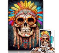 Adult Jigsaws 1000 Pieces Difficult Psychedelic Dreams Skull Teenager Jigsaw,Educational Games Wall Decoration Unique Birthday And Xmas Gifts 75x50cm