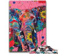 Adult Jigsaws 1000 Pieces Difficult Psychedelic Elephant Help The Brain Exercise Addictive Toys to Cultivate Patience Suitable for Couples 50x75cm