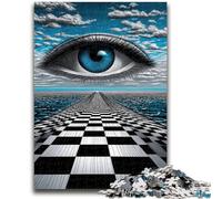 Adult Jigsaws 1000 Pieces Difficult Psychedelic Eyes Educational Games Educational Game for Birthday, Chrismas for And Age 14 26x38cm
