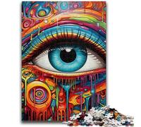 Adult Jigsaws 1000 Pieces Difficult Psychedelic Eyes Puzzles,Stress Reliever Difficult Challenge Suitable for Desktop Decoration (50x75cm)