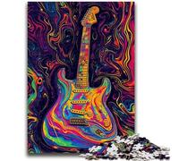 Adult Jigsaws 1000 Pieces Difficult Psychedelic Guitar for Age 14+ Educational Games For Adults And Teenagers Artwork Gift 50x75cm