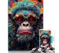 Adult Jigsaws 1000 Pieces Difficult Psychedelic Monkey Adult Puzzles,is Ideal As Gifts for The Whole Family Suitable for And 14 75x50cm