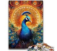Adult Jigsaws 1000 Pieces Difficult Psychedelic Peacock Adult Puzzles,Stress Reliever Difficult Challenge Secret Santa Gifts (26x38cm)