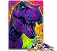Adult Jigsaws 1000 Pieces Difficult Psychedelic Tyrannosaurus Rex Puzzles for Teenagers,learning Educational for Is Ideal As A Gift for The Whole Family (50x75cm)