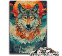 Adult Jigsaws 1000 Pieces Difficult Psychedelic Wolf 1000 Pieces for Teenagers,Challenging Game Toys Wall Decoration Unique Birthday And Xmas Gifts (38x26cm)