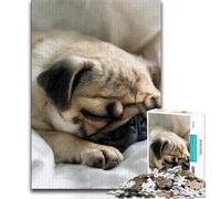 Adult Jigsaws 1000 Pieces Difficult Pug Teenager Jigsaw,Stress Reliever Staycation Kill Time Wishlist with Santa Claus (size 75x50cm)