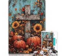 Adult Jigsaws 1000 Pieces Difficult Pumpkin Cross Jigsaw,Brain Intelligence Challenge Addictive Toys for Home Decoration (size 38x26cm)