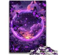 Adult Jigsaws 1000 Pieces Difficult Purple Butterfly Planet for Age 14+ Educational Games For Adults And Teenagers Artwork Gift 26x38cm