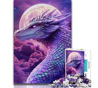 Adult Jigsaws 1000 Pieces Difficult Purple Dragon Adult Puzzles,Stress Reliever Difficult Challenge Secret Santa Gifts 26x38cm