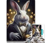 Adult Jigsaws 1000 Pieces Difficult Rabbit Suit Animal 1000 Piece Jigsaw,Educational Games Wall Decoration Unique Birthday And Xmas Gifts (size 75x50cm)