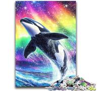 Adult Jigsaws 1000 Pieces Difficult Rainbow Blue Whale Adult Puzzles,Stress Reliever Difficult Challenge Secret Santa Gifts (75x50cm)