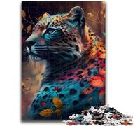 Adult Jigsaws 1000 Pieces Difficult Rainbow Leopard Challenging To Complete But Fun And Humorous Educational Game for Birthday 50x75cm