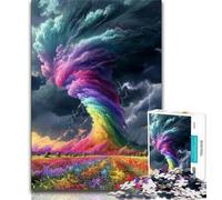 Adult Jigsaws 1000 Pieces Difficult Rainbow Tornado Teenager Jigsaw,Stress Reliever Staycation Kill Time Wishlist with Santa Claus (size 38x26cm)