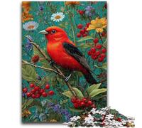 Adult Jigsaws 1000 Pieces Difficult Red Bird And Flowers Puzzles for Teenagers,learning Educational for Is Ideal As A Gift for The Whole Family (50x75cm)