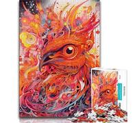 Adult Jigsaws 1000 Pieces Difficult Red Phoenix Bird Teenager Jigsaw,Stress Reliever Staycation Kill Time Wishlist with Santa Claus (size 75x50cm)