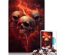 Adult Jigsaws 1000 Pieces Difficult Red Skull Teenager Jigsaw,Stress Reliever Staycation Kill Time Wishlist with Santa Claus (size 75x50cm)