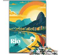 Adult Jigsaws 1000 Pieces Difficult Rio Sunrise Coast, for Educational Game Challenge Toy Unique Home Decor And Gifts 50x75cm