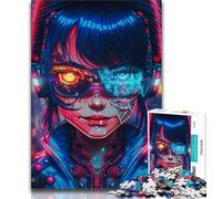 Adult Jigsaws 1000 Pieces Difficult Robot Girl 1000 Piece Jigsaw,Fun Activity for Home, Rainy Days Toys, Birthday Gifts 75x50cm