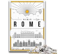 Adult Jigsaws 1000 Pieces Difficult Rome Italy Educational Games DIY Toys for Is Ideal As A Gift for The Whole Family (size 38x26cm)