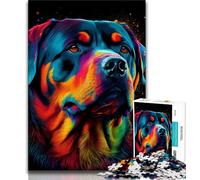 Adult Jigsaws 1000 Pieces Difficult Rottweiler Colorful Dog Puzzles for Teenagers,is Ideal As Gifts for The Whole Family Suitable for And 14 (size 75x50cm)
