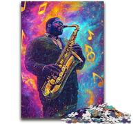 Adult Jigsaws 1000 Pieces Difficult Saxophone Performance 1000 Pieces for Teenagers,Stress Reliever Staycation Kill Time Enhance Love between Couples (26x38cm)