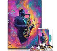 Adult Jigsaws 1000 Pieces Difficult Saxophone Performance,Challenging Game And Family Play with Matching Poster And Trivia Sheet 75x50cm