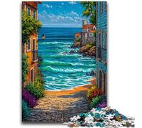 Adult Jigsaws 1000 Pieces Difficult Seaside City for Age 14 Years And over Beautiful Design GameBeautiful Design Game Great Gift 50x75cm