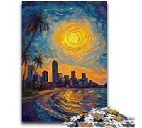 Adult Jigsaws 1000 Pieces Difficult Seaside City View 1000 Pieces for Teenagers,Educational Toy Funny Family Games Unique Home Decor (38x26cm)