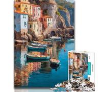 Adult Jigsaws 1000 Pieces Difficult Seaside City View,Challenging To Complete But Fun And Humorous Birthday Present,Gifts,Wall Art (38x26cm)
