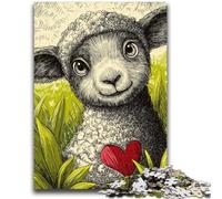 Adult Jigsaws 1000 Pieces Difficult Sheep on The Grassland Educational Games Educational Game for Birthday, Chrismas for And Age 14 26x38cm