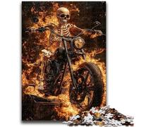 Adult Jigsaws 1000 Pieces Difficult Skeleton Riding A Motorcycle Educational Family Game Is Ideal As Gifts for The Whole Family for 14+ 50x75cm
