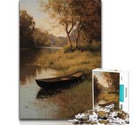 Adult Jigsaws 1000 Pieces Difficult Small Boat on The Sea Adult Puzzles,Stress Reliever Difficult Challenge Secret Santa Gifts 75x50cm