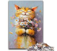 Adult Jigsaws 1000 Pieces Difficult Smiling Cat 1000 Piece Puzzle,is Ideal As Gifts for The Whole Family Suitable for And 14 (50x75cm)