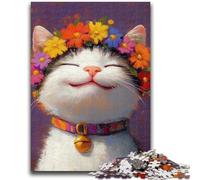 Adult Jigsaws 1000 Pieces Difficult Smiling Cat 1000 Pieces for Teenagers,Educational Toy Funny Family Games Unique Home Decor (38x26cm)