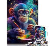 Adult Jigsaws 1000 Pieces Difficult Smoky Chimpanzee Puzzles for Teenagers,is Ideal As Gifts for The Whole Family Suitable for And 14 (size 75x50cm)